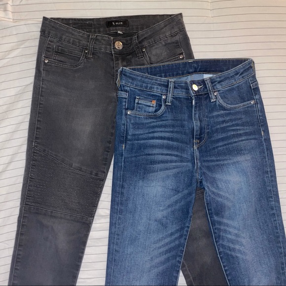2 different pairs of size 3 / 26 skinny ankle jeans with unique design details - Picture 2 of 10